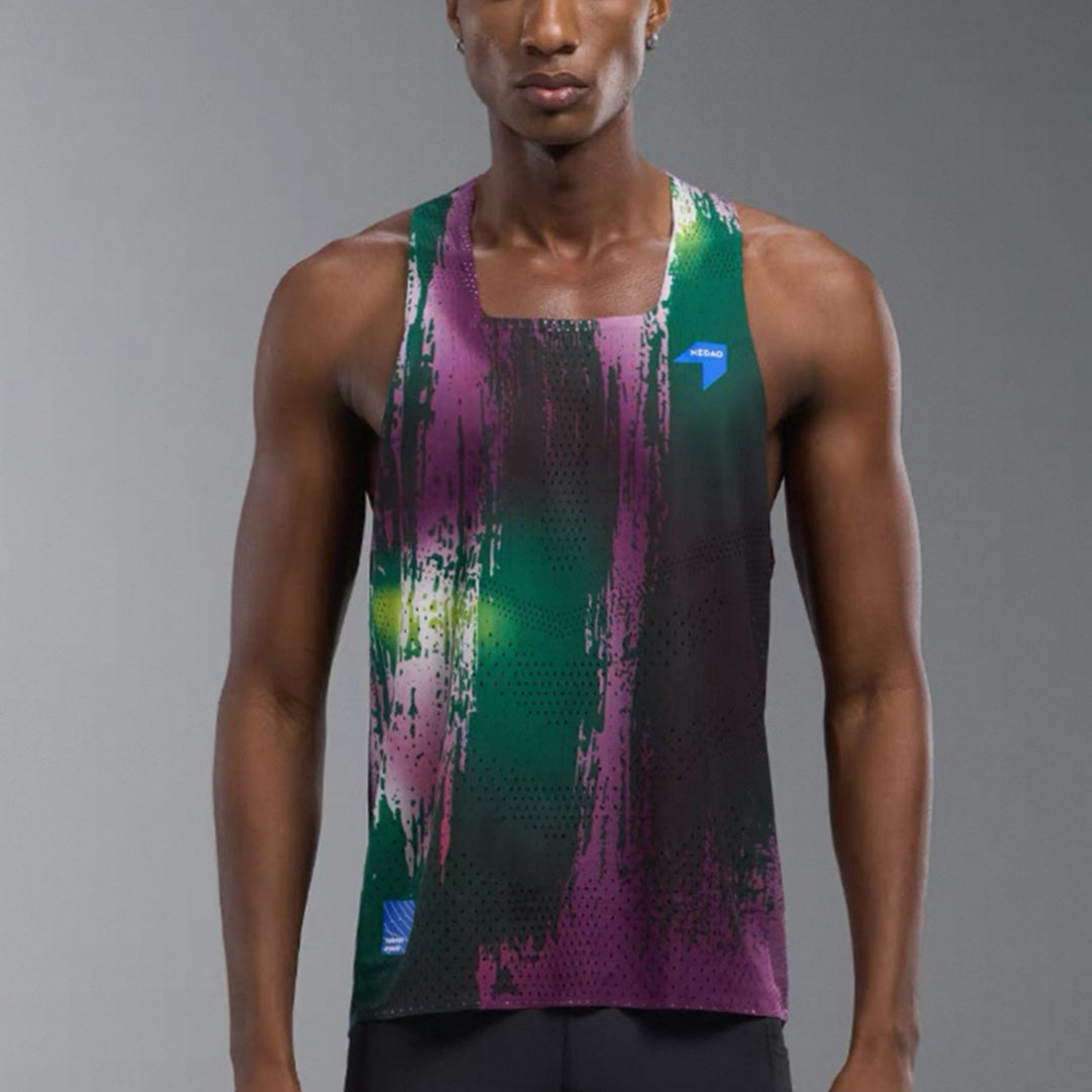 Nedao QiFlow Racing One Cut Men's Racing Singlet - Jungle Purple