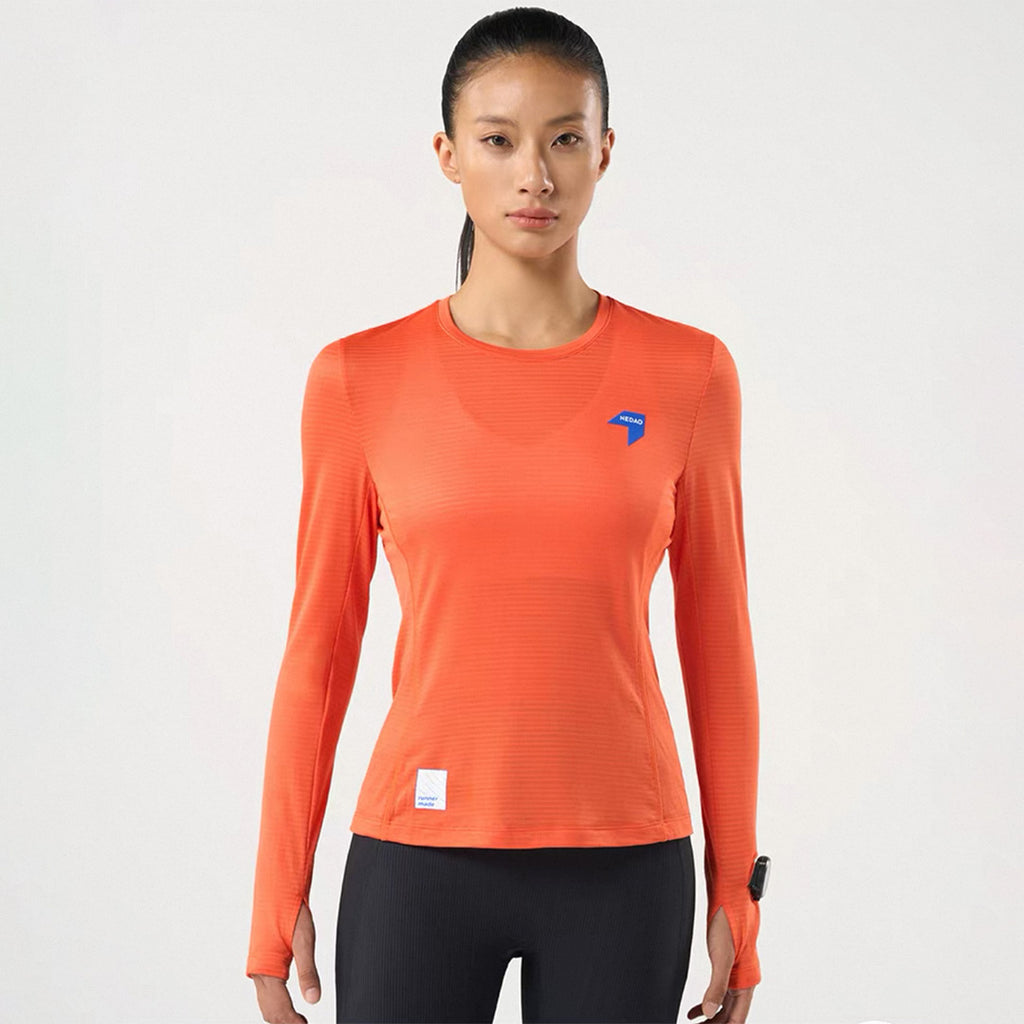 Nedao QiFlow Women's Running Long Sleeve T-Shirt - Orange