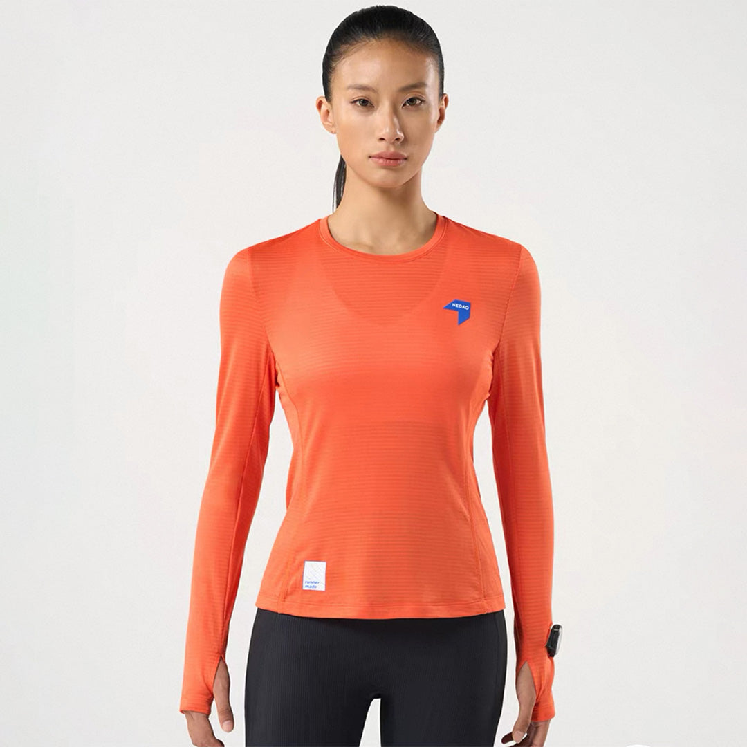 Nedao QiFlow Women's Running Long Sleeve T-Shirt - Orange