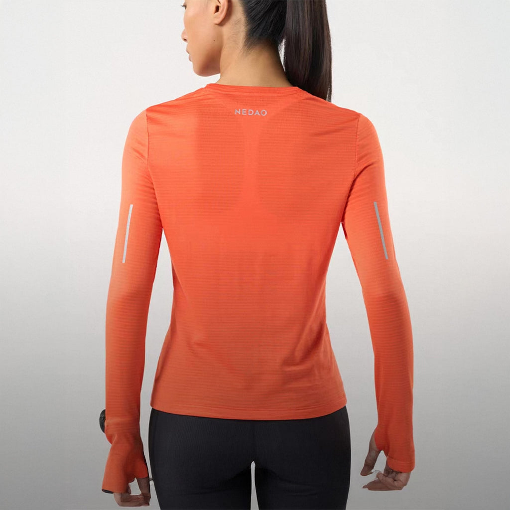 Nedao QiFlow Women's Running Long Sleeve T-Shirt - Orange