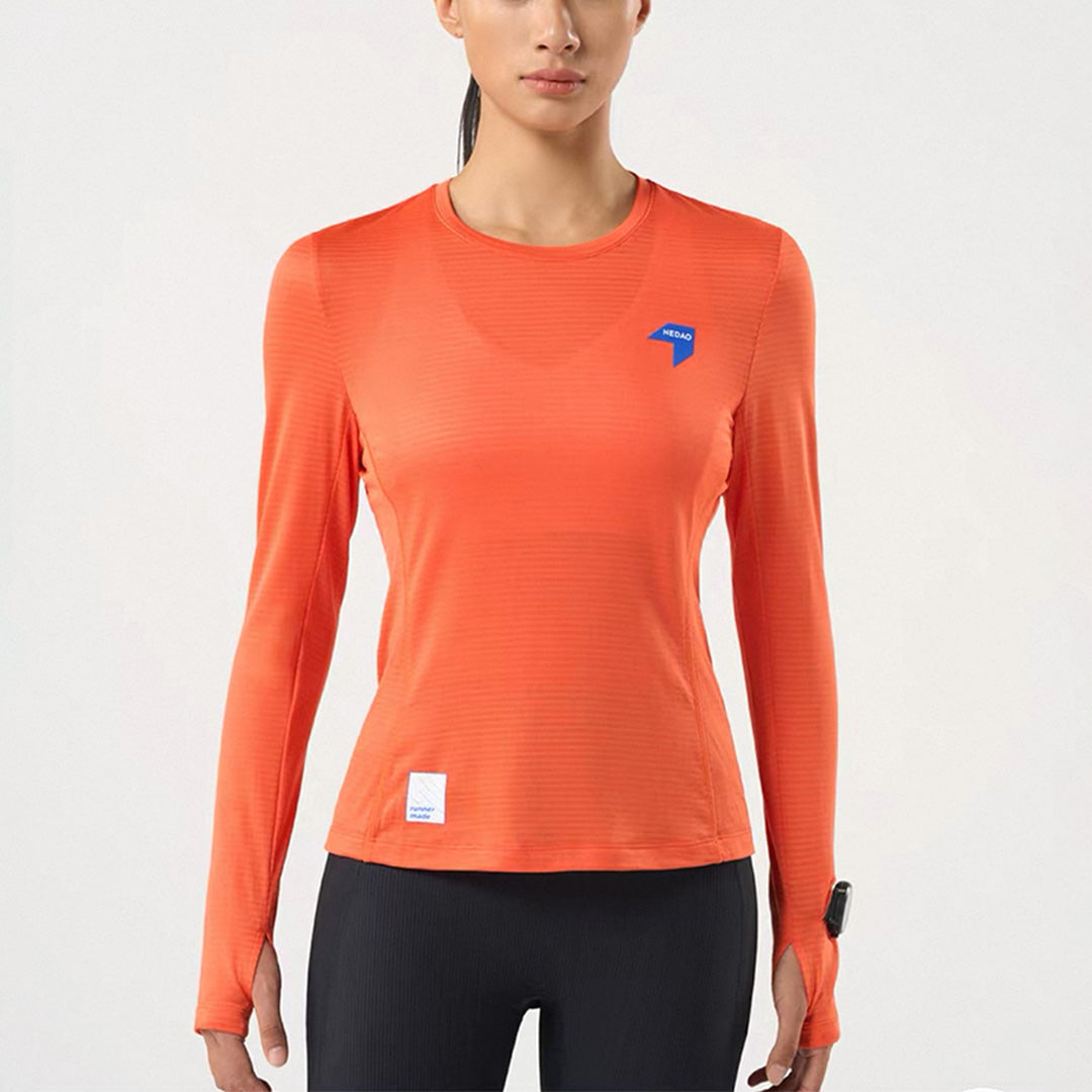 Nedao QiFlow Women's Running Long Sleeve T-Shirt - Orange