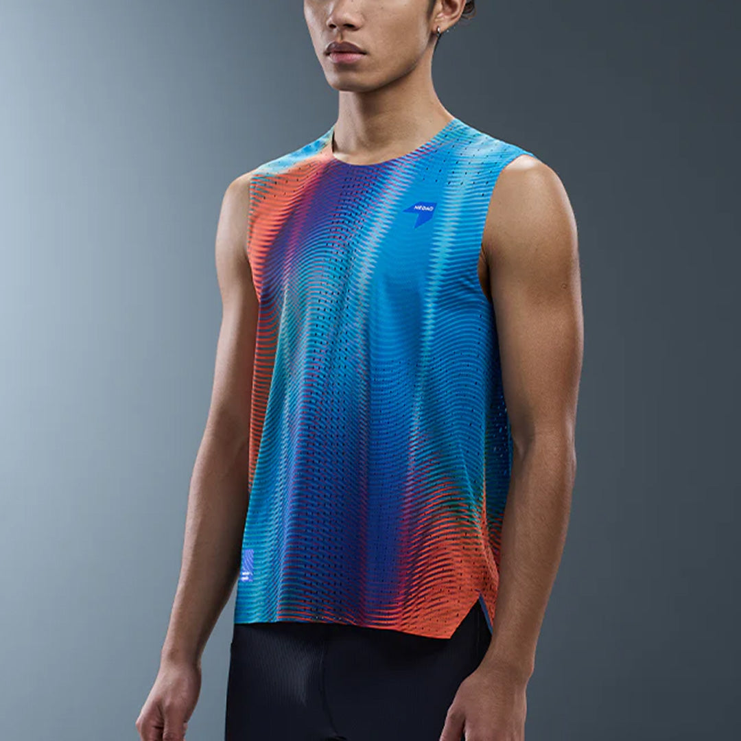 Nedao QiFlow Sleeveless Vortex Men's Racing Tank Top - Teal Green Spectrum