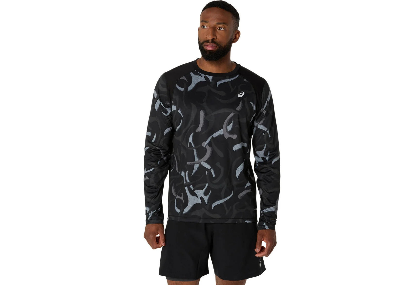 Asics Road All Over Print - Men's Running T-Shirt - Performance Black