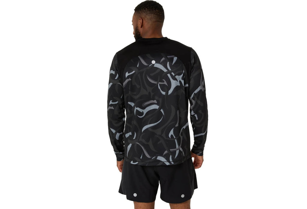 Asics Road All Over Print - Men's Running T-Shirt - Performance Black