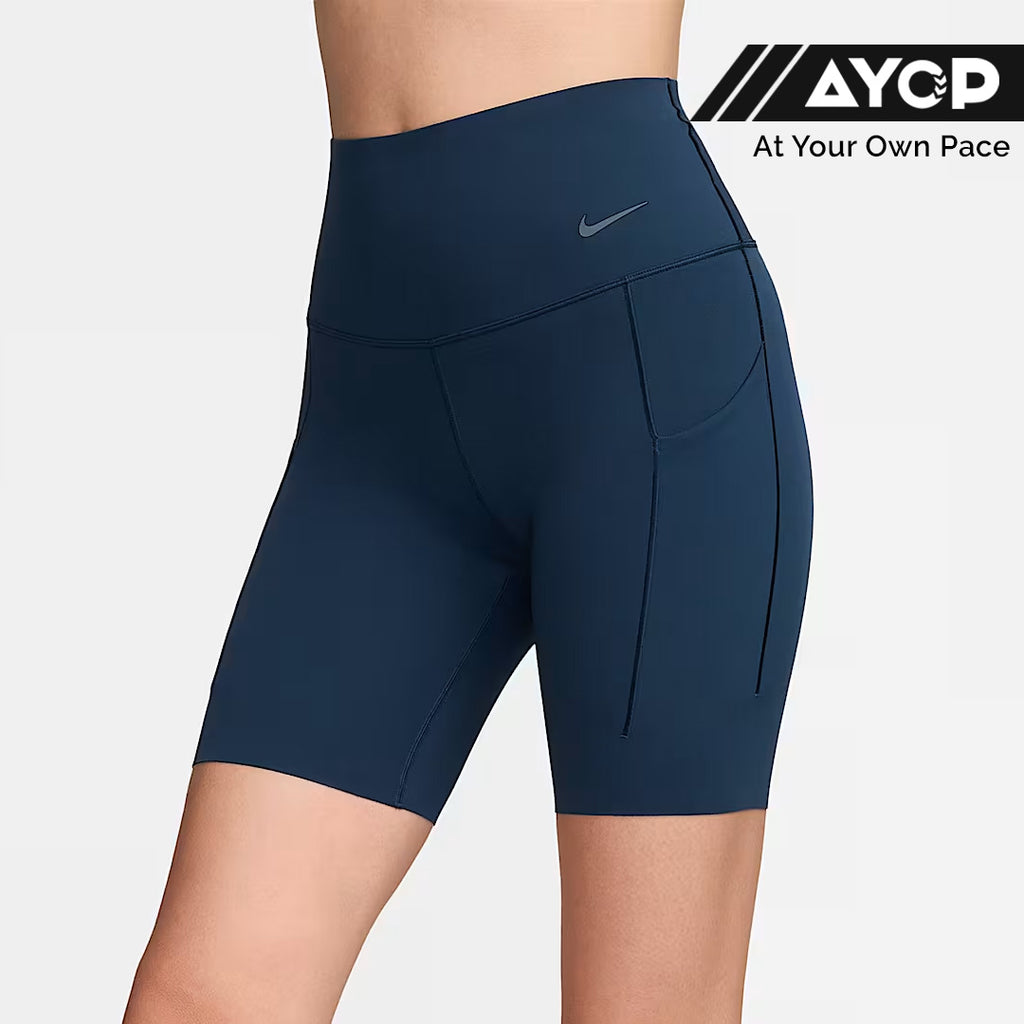 Nike Universa High-Waisted Women’s Running Biker Shorts Leggings - Armoury Navy