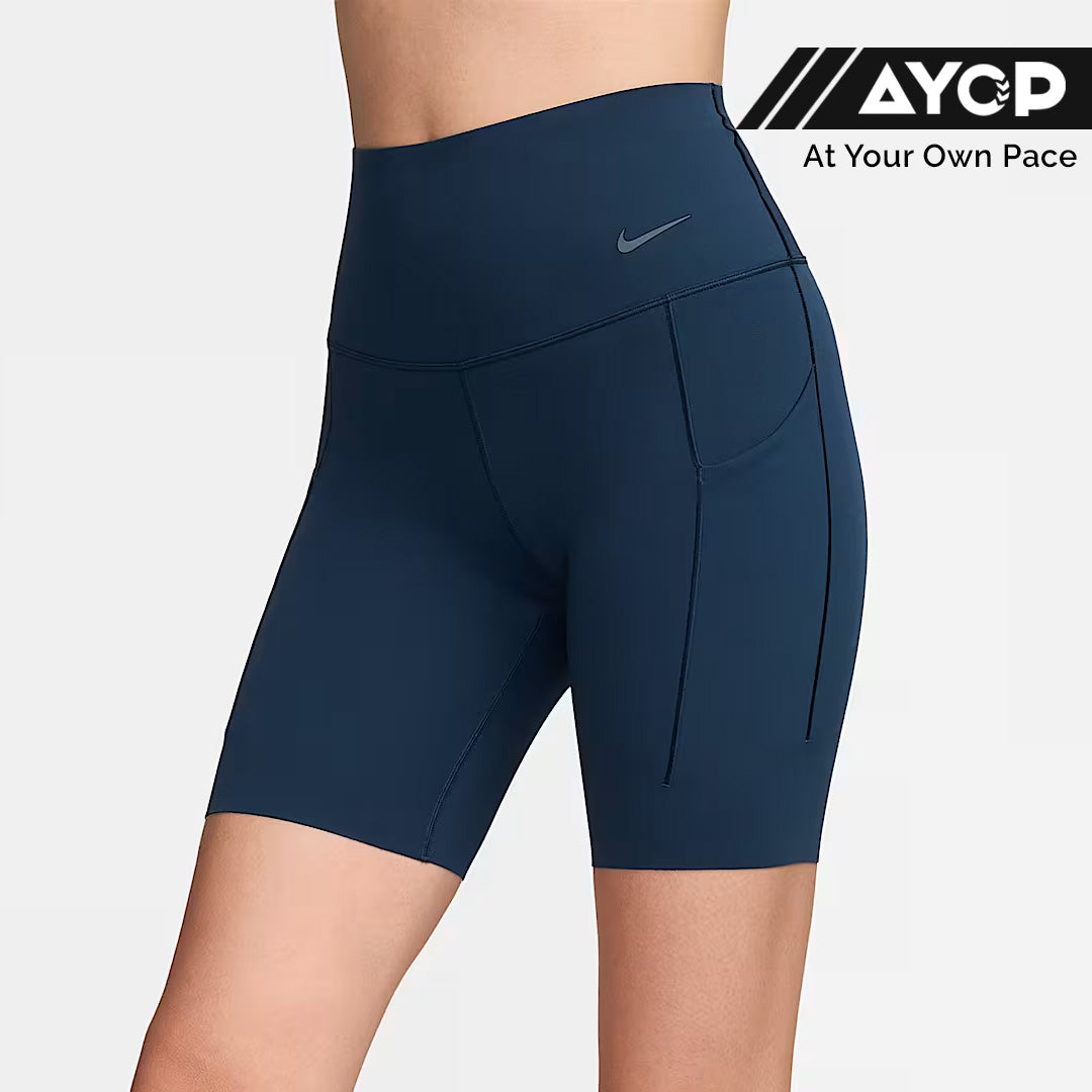 Nike Universa High-Waisted Women’s Running Biker Shorts Leggings - Armoury Navy