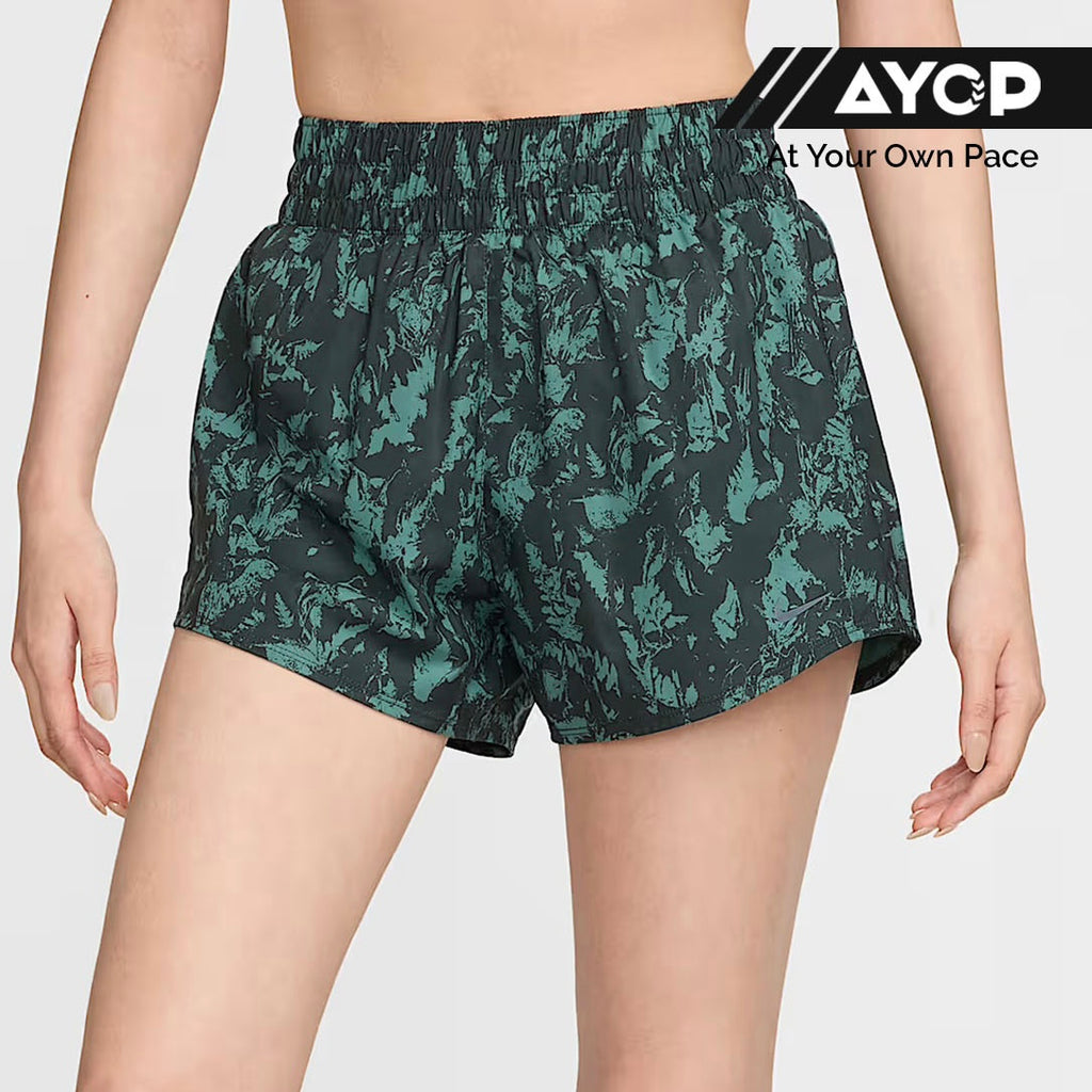 Nike One Tempo Printed Running Shorts - Vintage Green