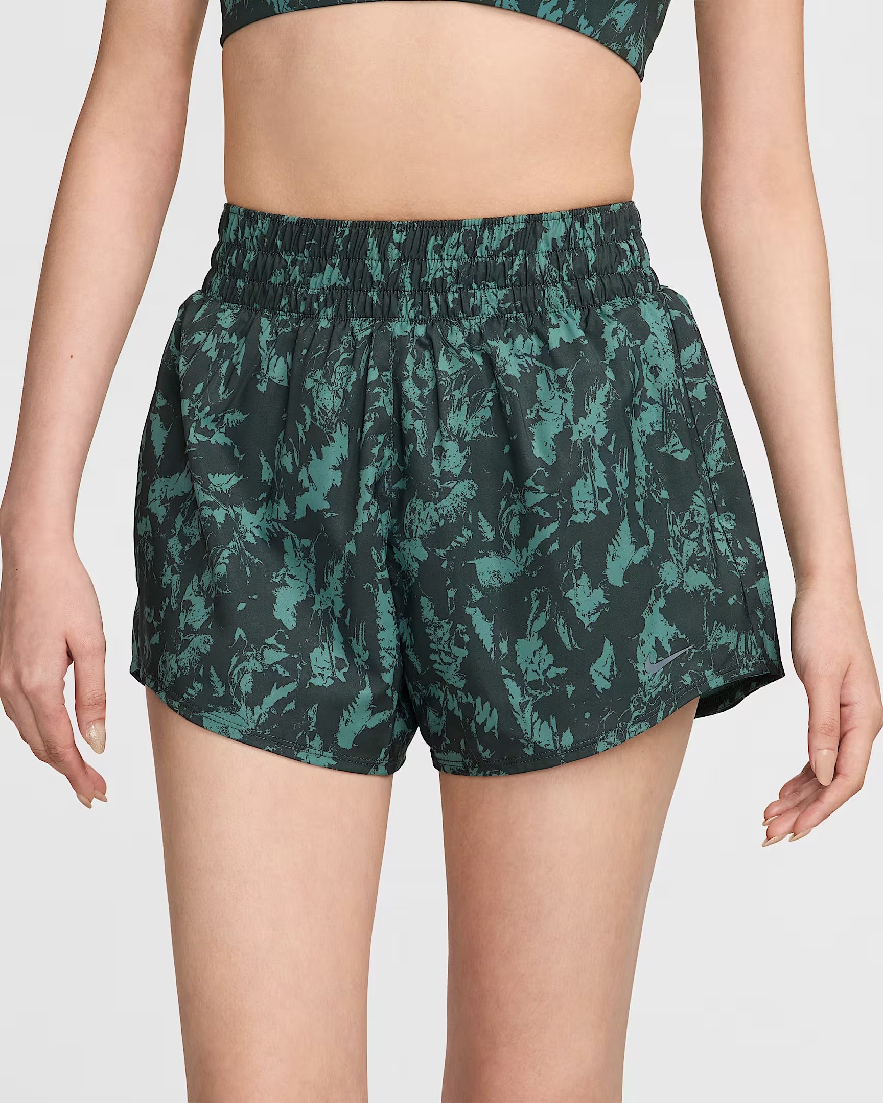 Nike One Tempo Printed Running Shorts - Vintage Green