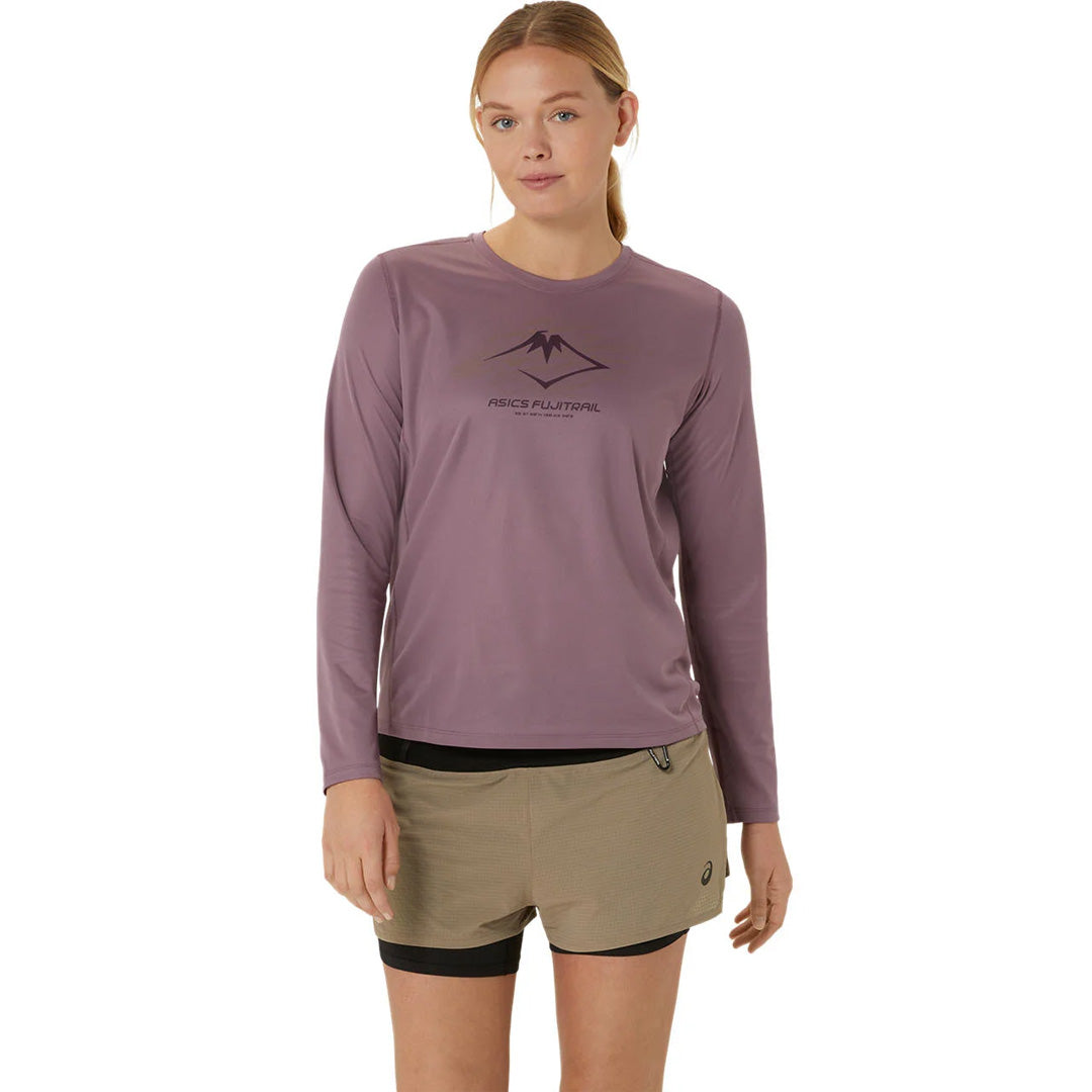 Asics Fujitrail Logo Long Sleeve Women's Running T-Shirt - Dusty Mauve