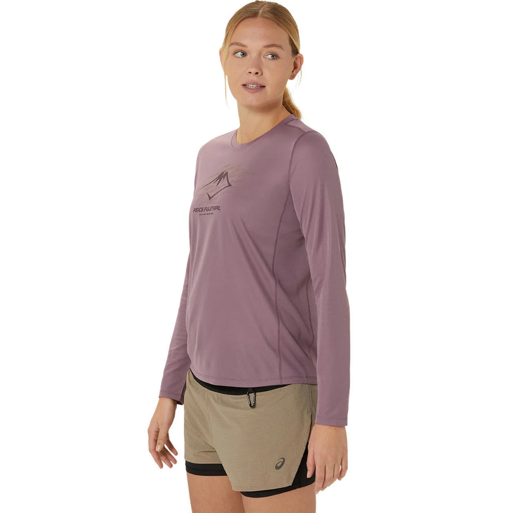 Asics Fujitrail Logo Long Sleeve Women's Running T-Shirt - Dusty Mauve