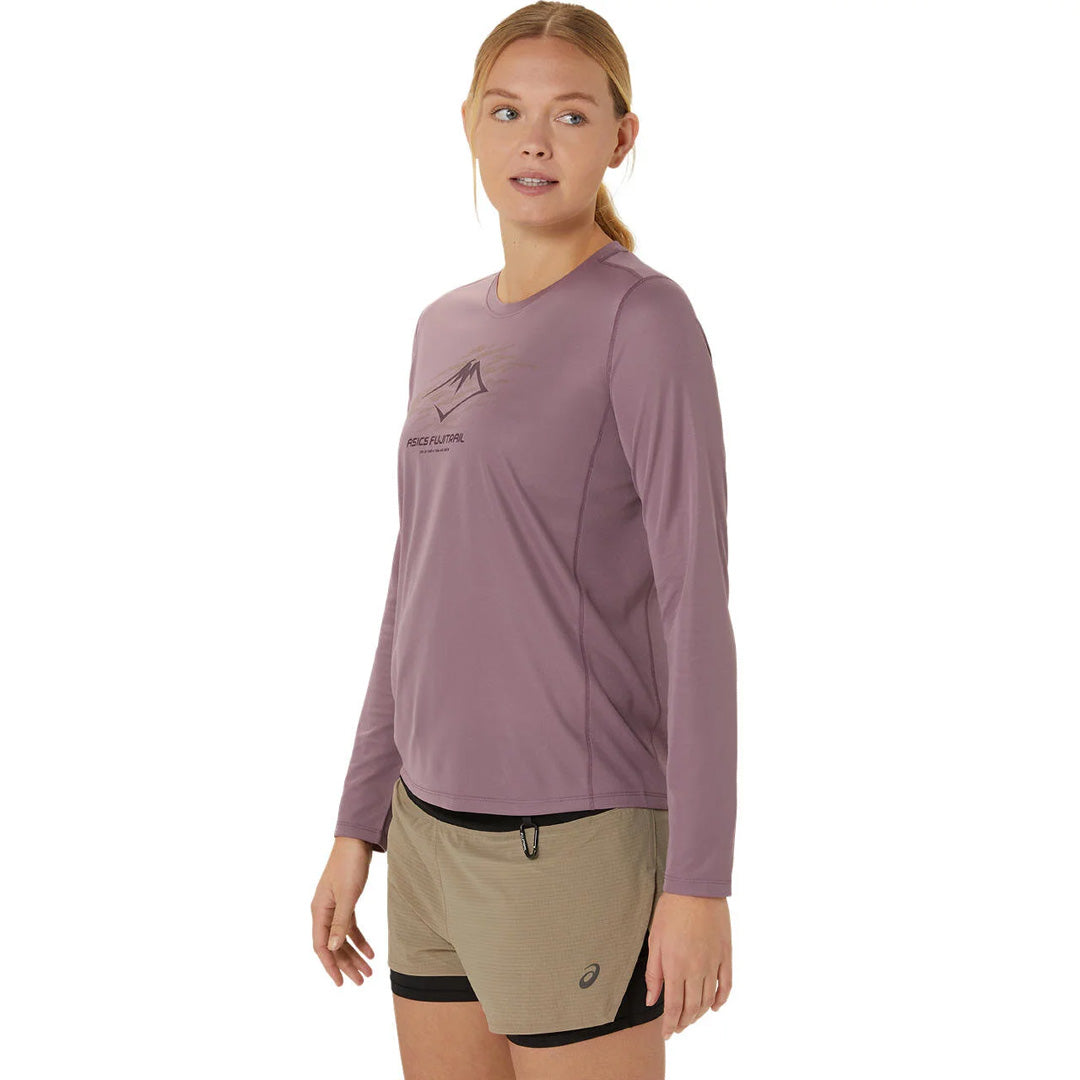 Asics Fujitrail Logo Long Sleeve Women's Running T-Shirt - Dusty Mauve