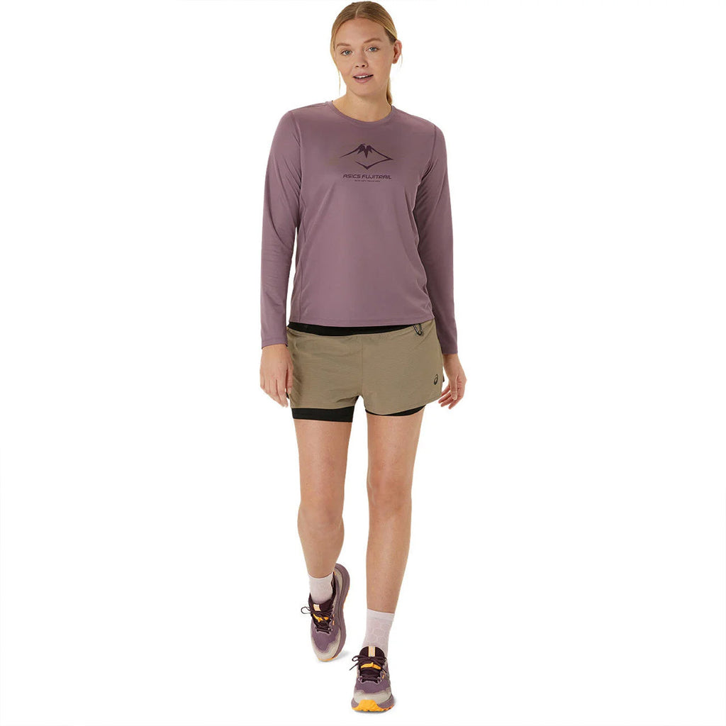 Asics Fujitrail Logo Long Sleeve Women's Running T-Shirt - Dusty Mauve