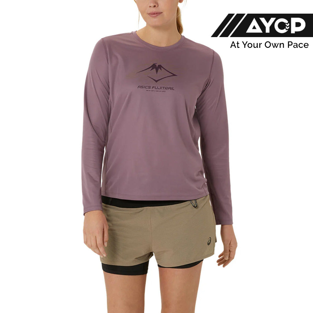 Asics Fujitrail Logo Long Sleeve Women's Running T-Shirt - Dusty Mauve