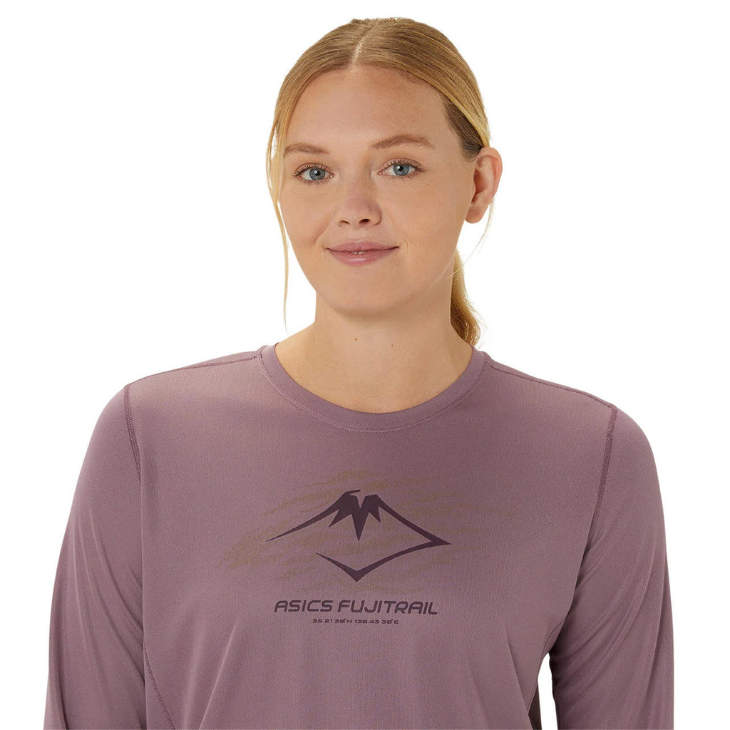 Asics Fujitrail Logo Long Sleeve Women's Running T-Shirt - Dusty Mauve