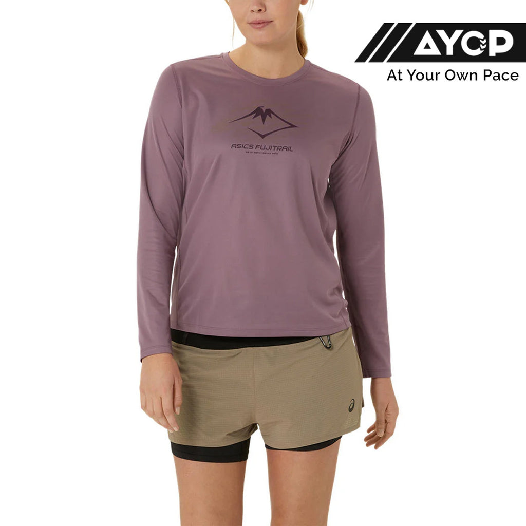 Asics Fujitrail Logo Long Sleeve Women's Running T-Shirt - Dusty Mauve