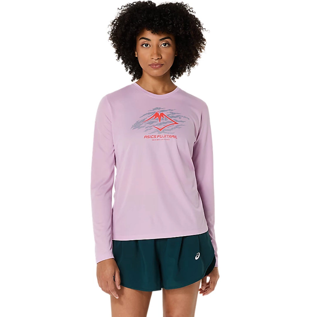 Asics Fujitrail Logo Long Sleeve Women's Running T-Shirt - Light Ube