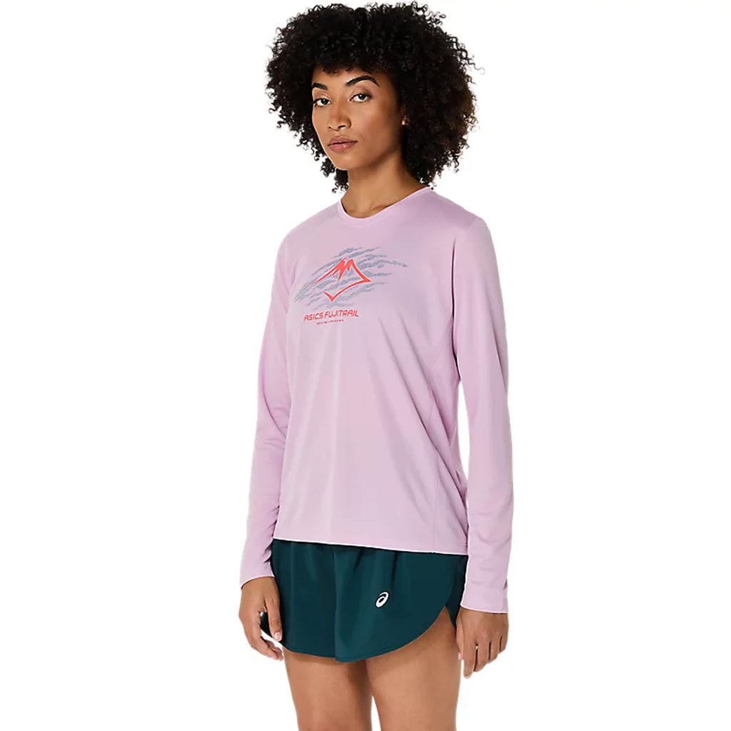 Asics Fujitrail Logo Long Sleeve Women's Running T-Shirt - Light Ube