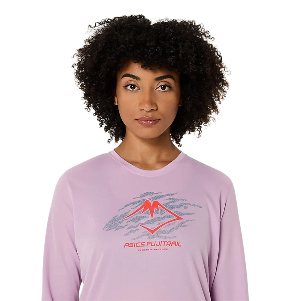 Asics Fujitrail Logo Long Sleeve Women's Running T-Shirt - Light Ube