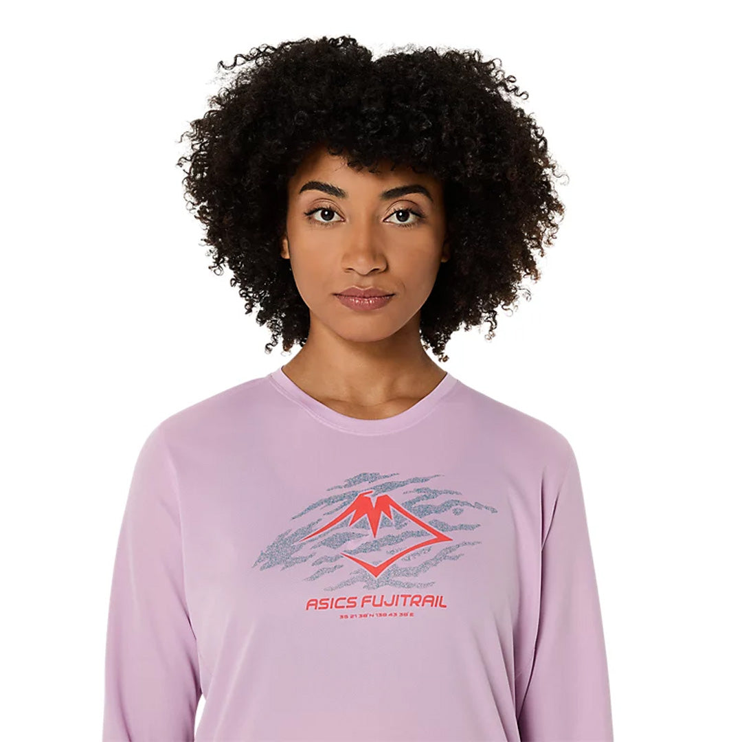 Asics Fujitrail Logo Long Sleeve Women's Running T-Shirt - Light Ube