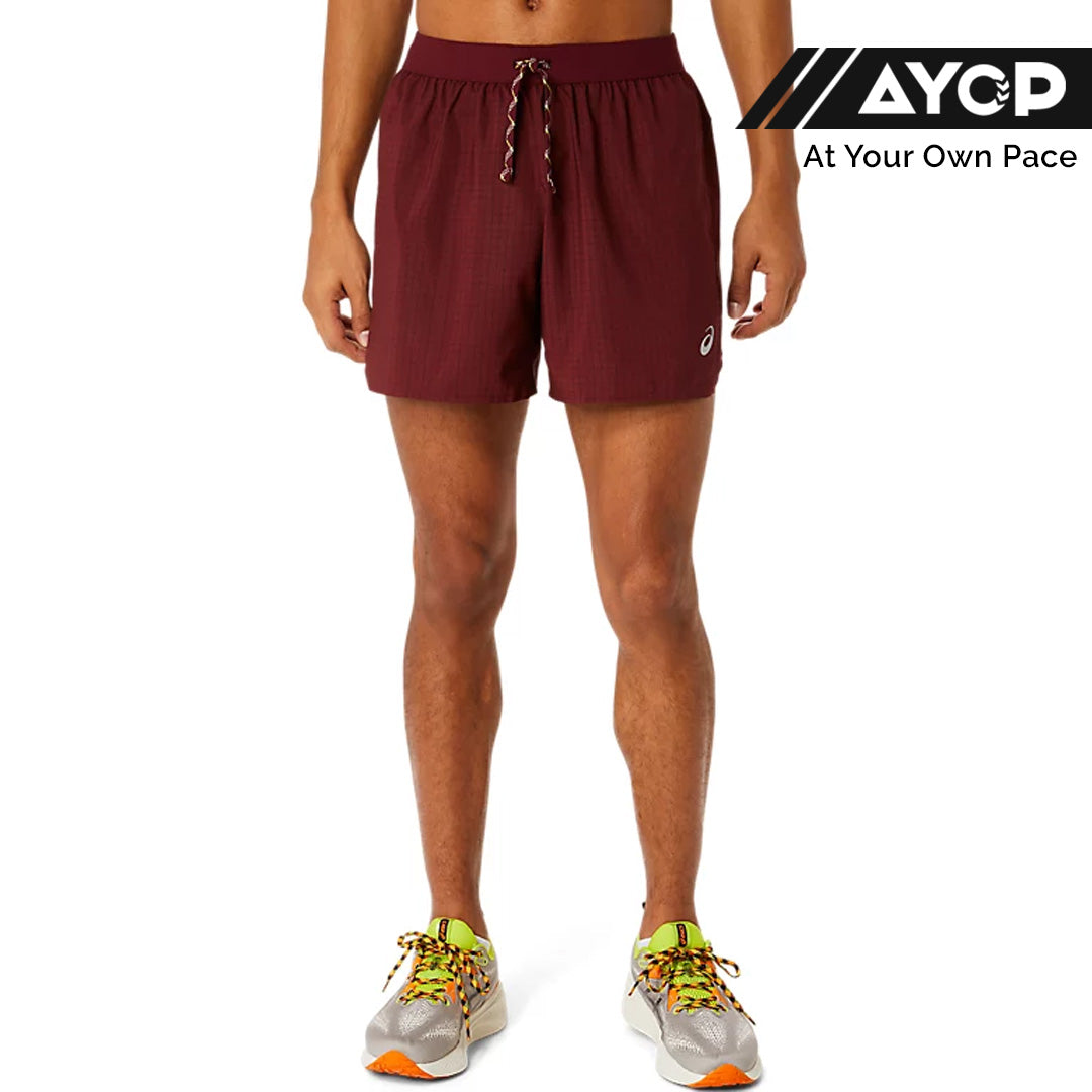 Asics Fijutrail Logo Men's Running Shorts  - Antique Red