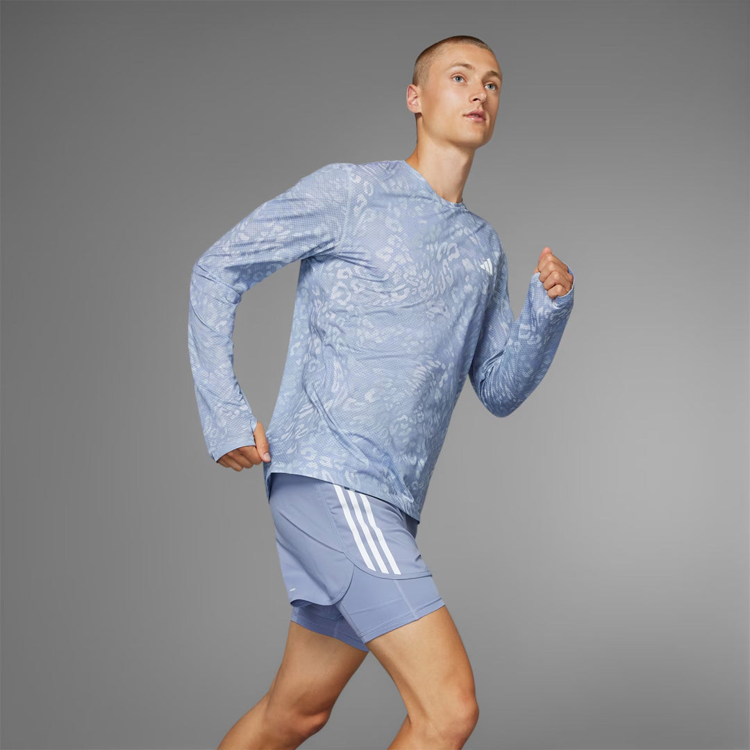Adidas Own the Run CLIMACOOL 3-Stripes Men's Running T-Shirt - Dash Grey / Violet Tone