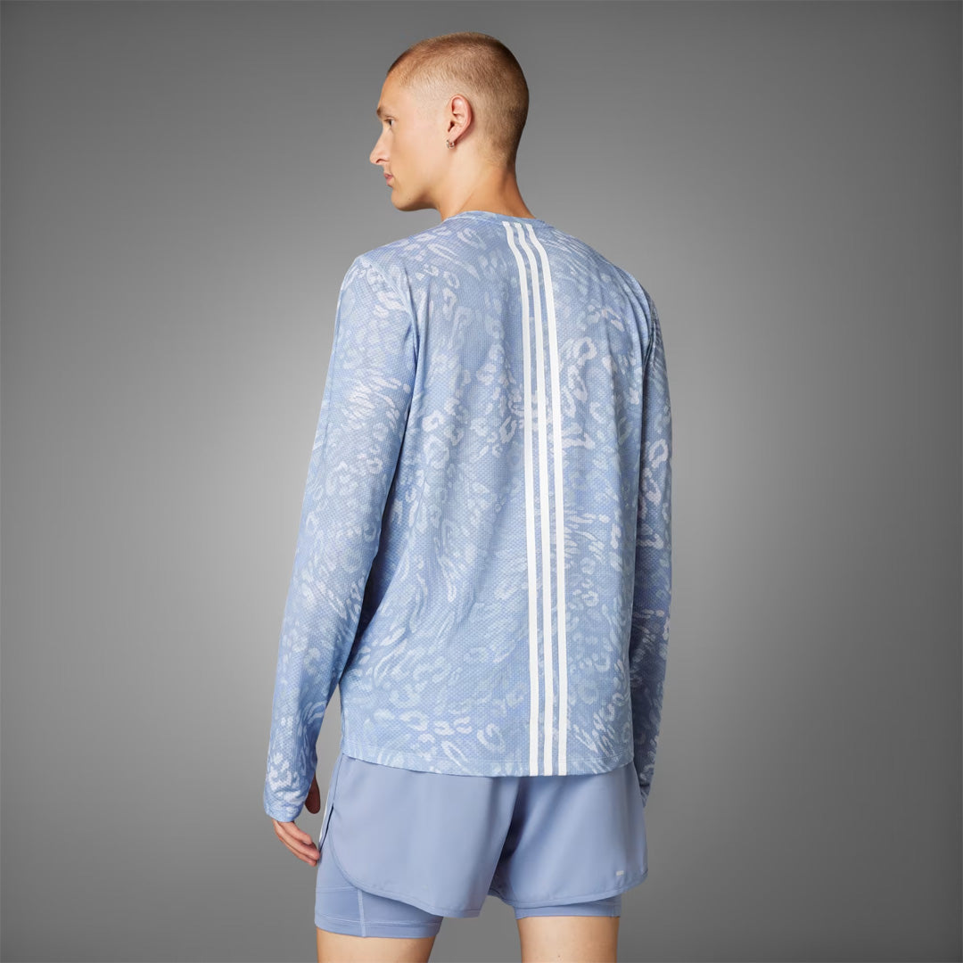 Adidas Own the Run CLIMACOOL 3-Stripes Men's Running T-Shirt - Dash Grey / Violet Tone