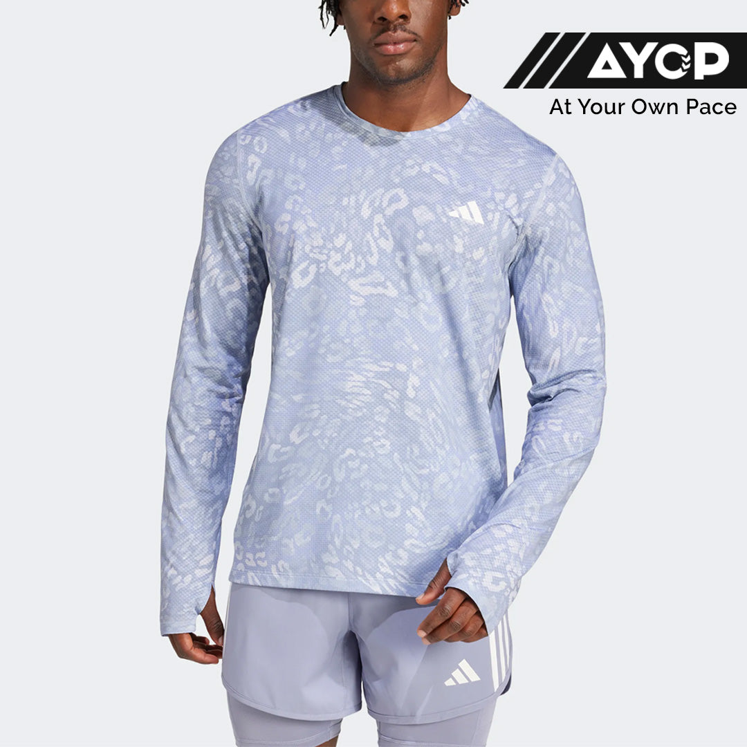 Adidas Own the Run CLIMACOOL 3-Stripes Men's Running T-Shirt - Dash Grey / Violet Tone