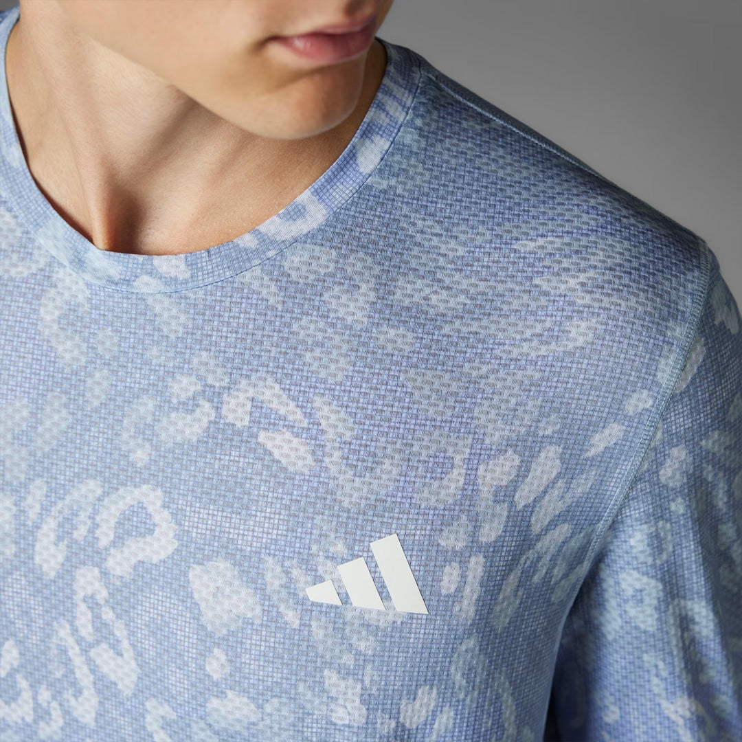 Adidas Own the Run CLIMACOOL 3-Stripes Men's Running T-Shirt - Dash Grey / Violet Tone