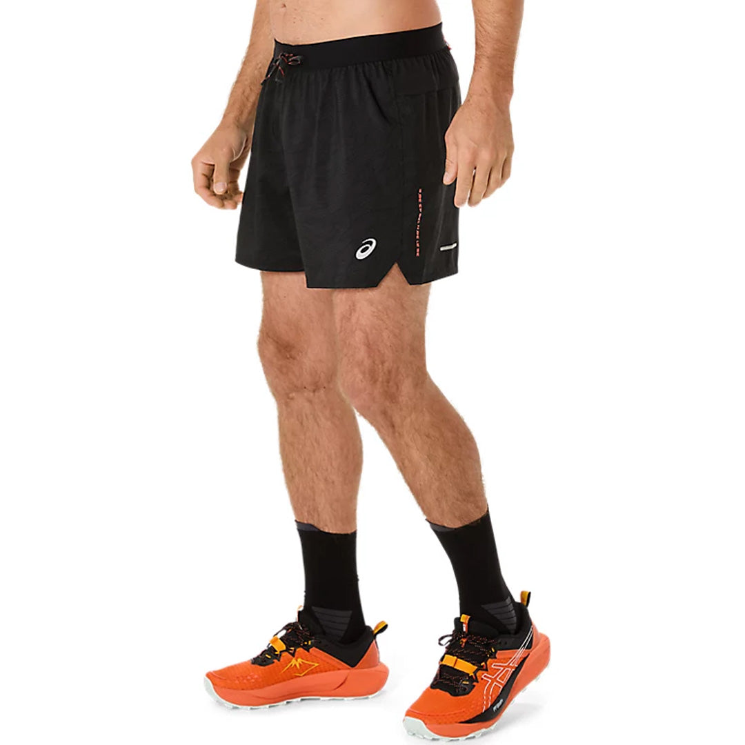 Asics Fujitrail All Over Prints 5-inch Men's Running Shorts - Performance Black