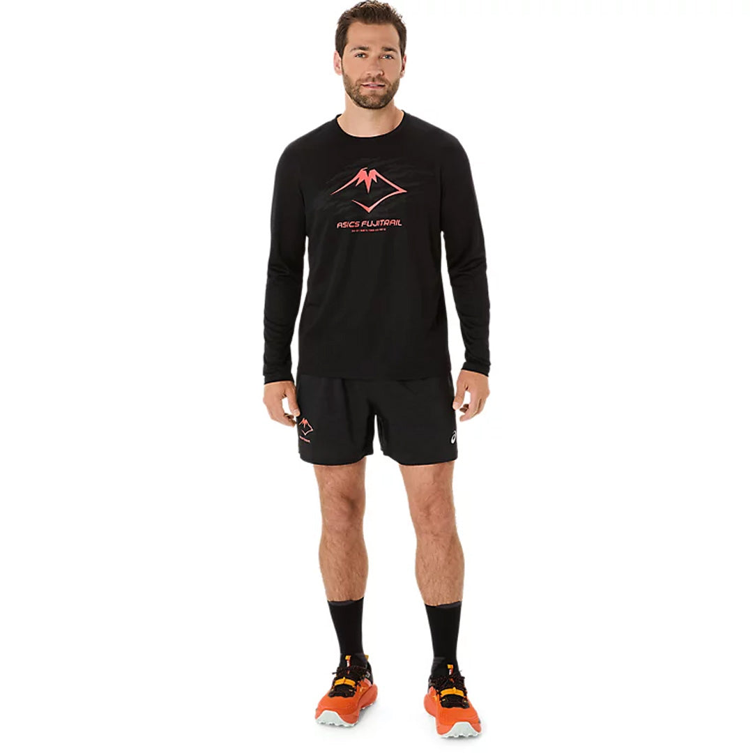 Asics Fujitrail All Over Prints 5-inch Men's Running Shorts - Performance Black