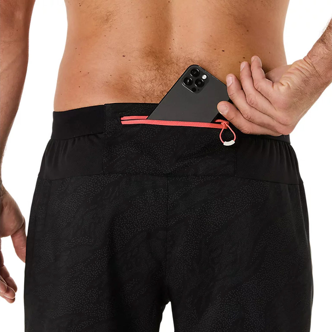 Asics Fujitrail All Over Prints 5-inch Men's Running Shorts - Performance Black