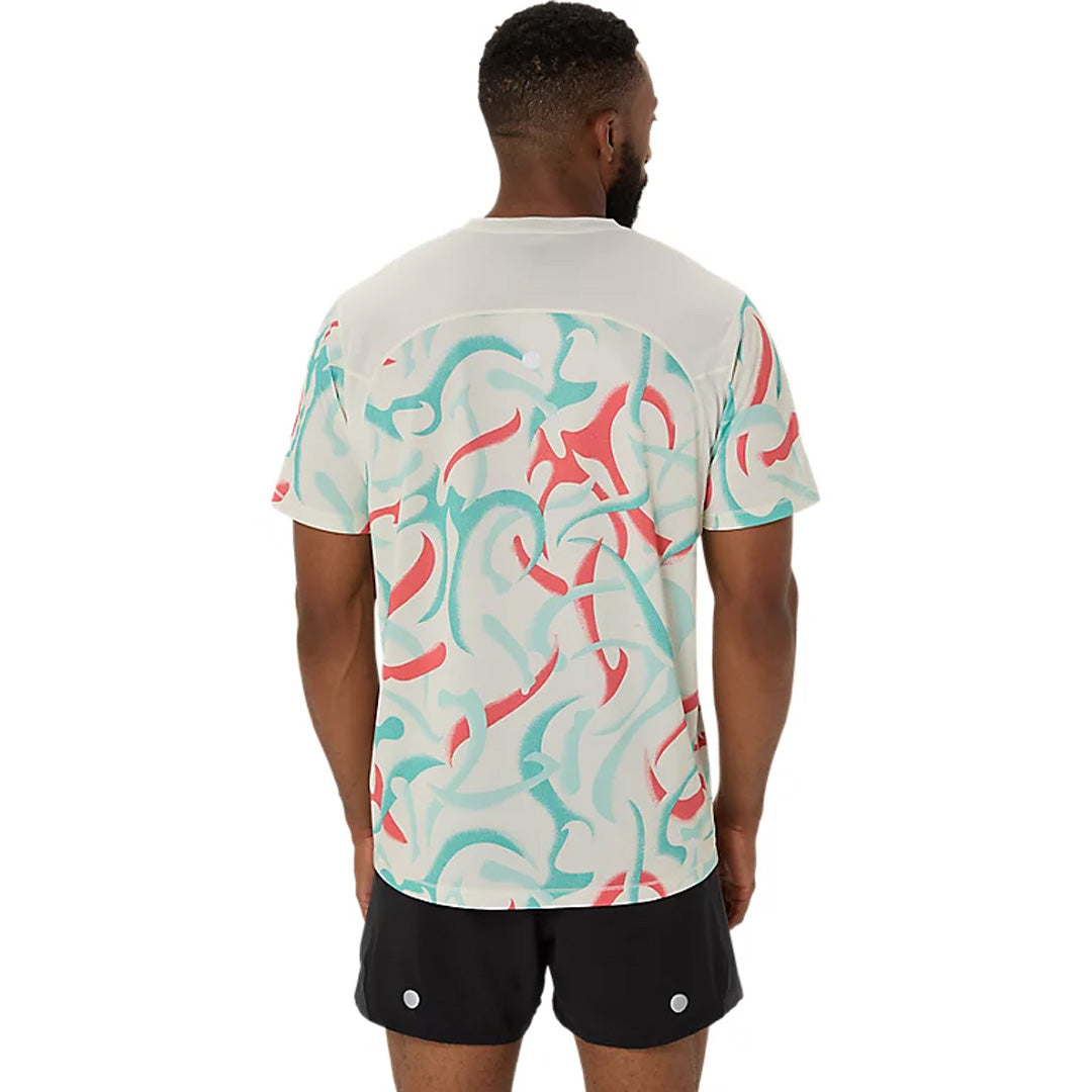 Asics Road All Over Prints Men's Running T-Shirt - Birch