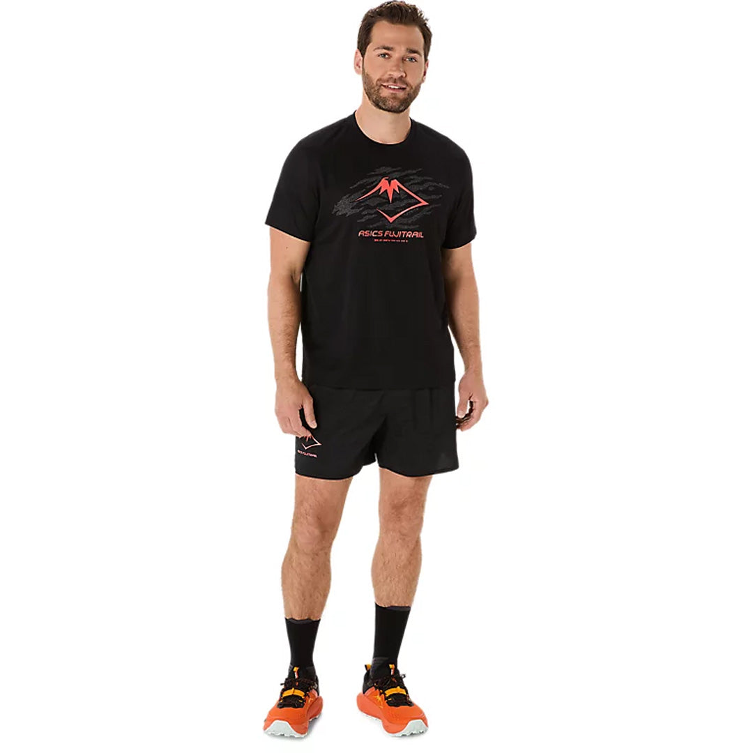 Asics Fujitrail Logo Short Sleeve Men's Running T-Shirt - Performance Black