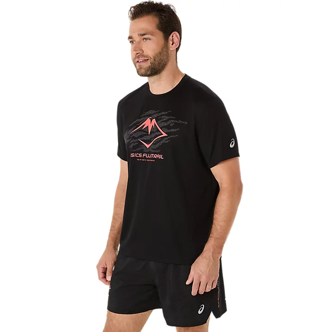 Asics Fujitrail Logo Short Sleeve Men's Running T-Shirt - Performance Black