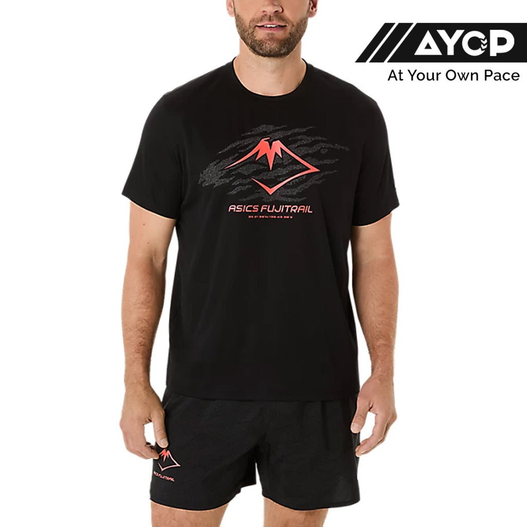 Asics Fujitrail Logo Short Sleeve Men's Running T-Shirt - Performance Black