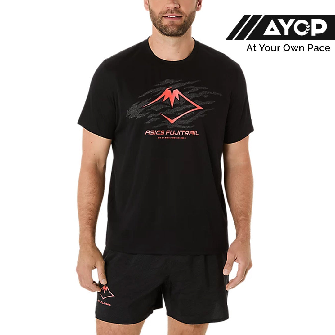 Asics Fujitrail Logo Short Sleeve Men's Running T-Shirt - Performance Black