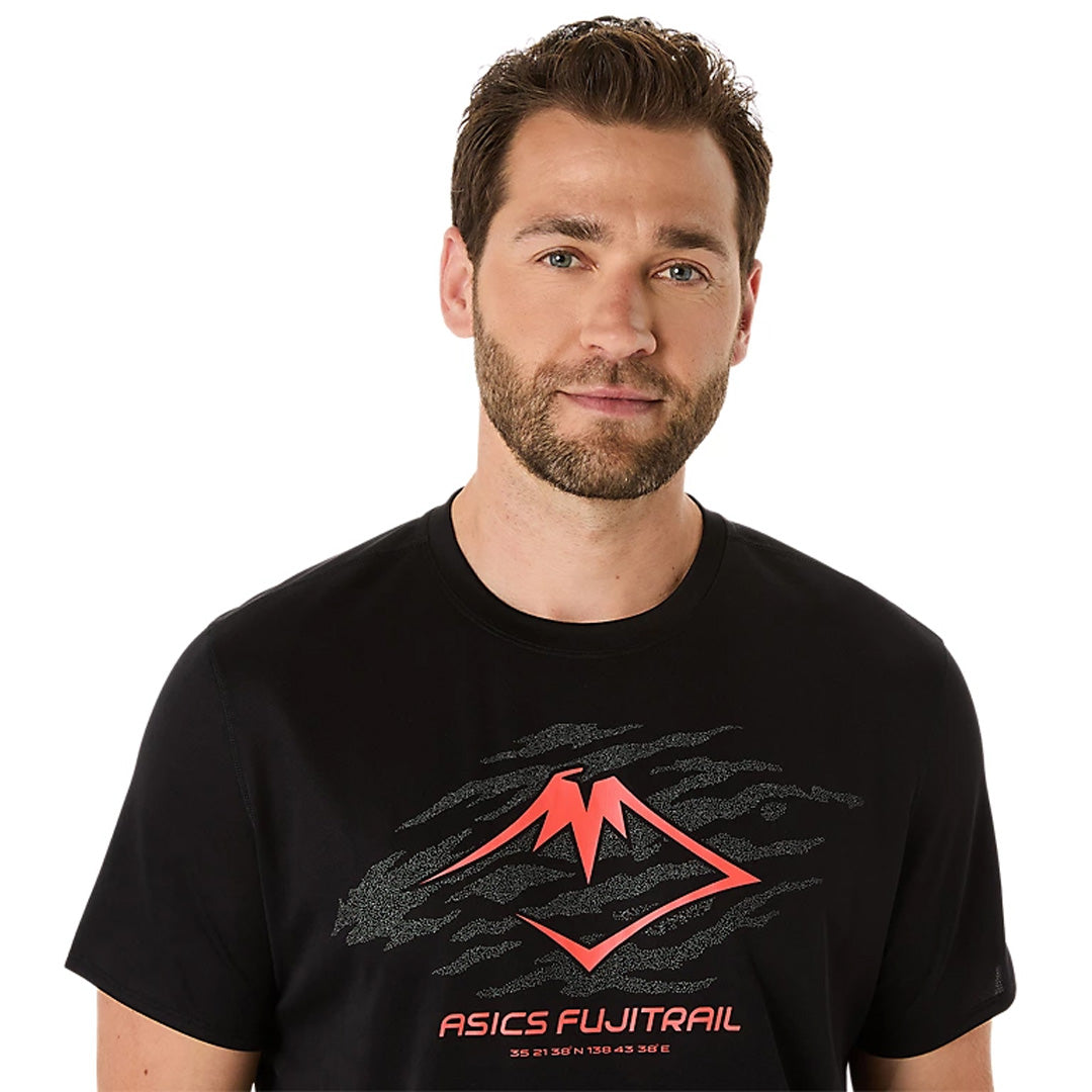 Asics Fujitrail Logo Short Sleeve Men's Running T-Shirt - Performance Black