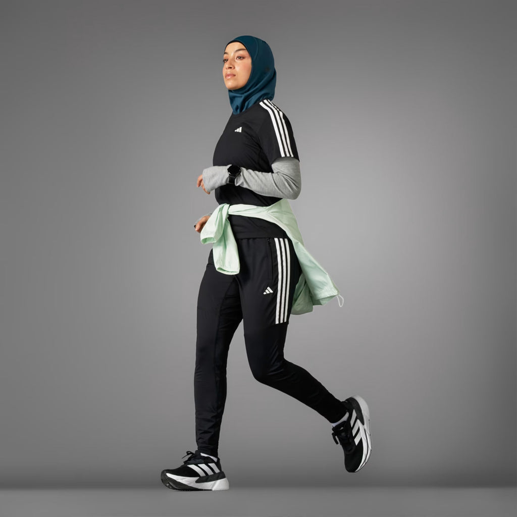 Adidas Own the Run 3-Stripes Women's Running T-Shirt - Black