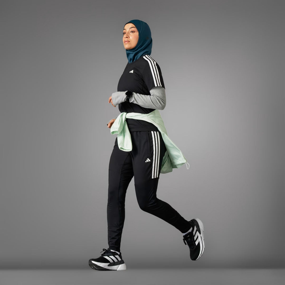 Adidas Own the Run 3-Stripes Women's Running T-Shirt - Black