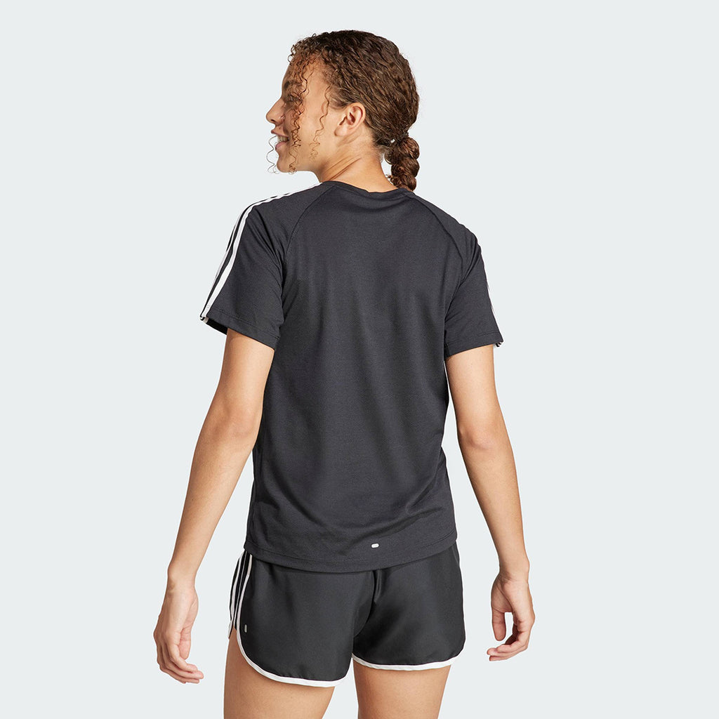 Adidas Own the Run 3-Stripes Women's Running T-Shirt - Black
