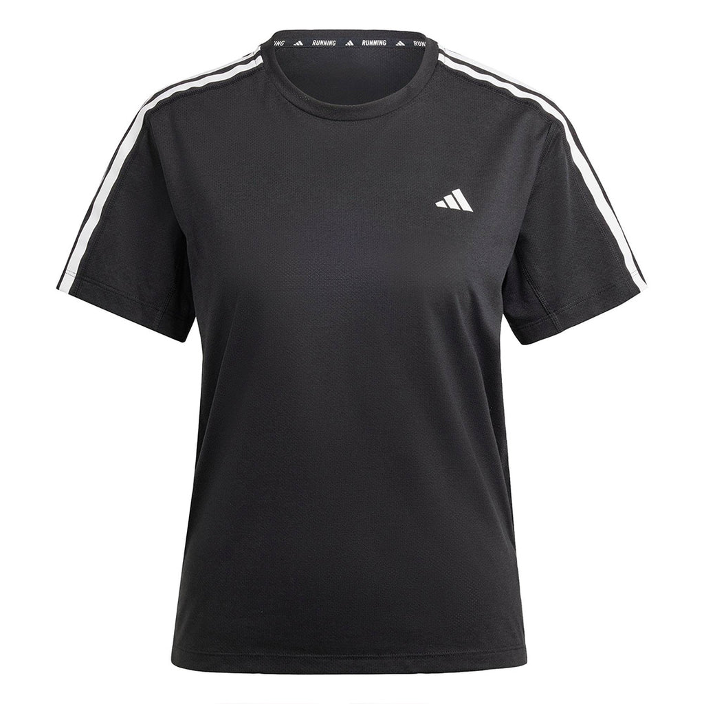 Adidas Own the Run 3-Stripes Women's Running T-Shirt - Black