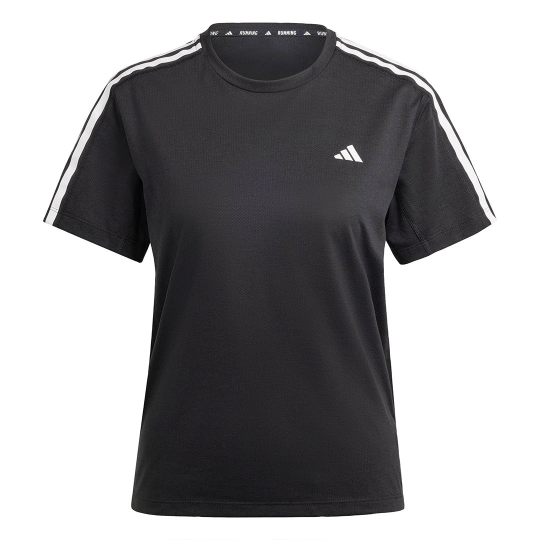 Adidas Own the Run 3-Stripes Women's Running T-Shirt - Black