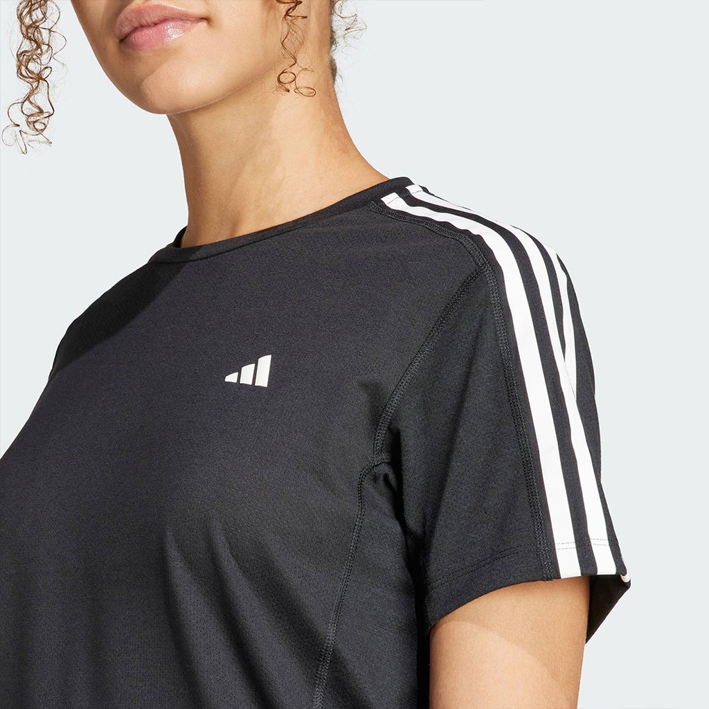 Adidas Own the Run 3-Stripes Women's Running T-Shirt - Black