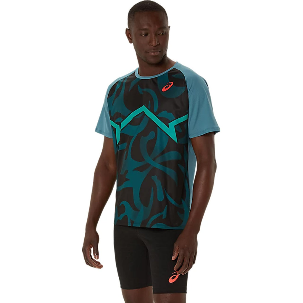 Asics Light Knit Short Sleeve Men's Running T-Shirt - Atlantis Blue