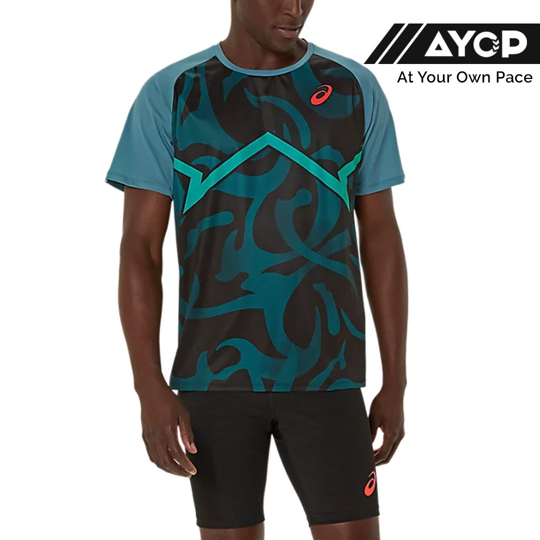 Asics Light Knit Short Sleeve Men's Running T-Shirt - Atlantis Blue