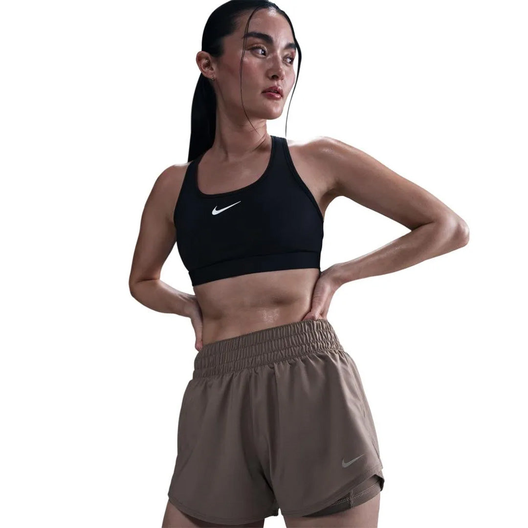 Nike Dri-FIT One Mid-Rise 3-inch 2-in-1 Women's Training Shorts - Mink Brown