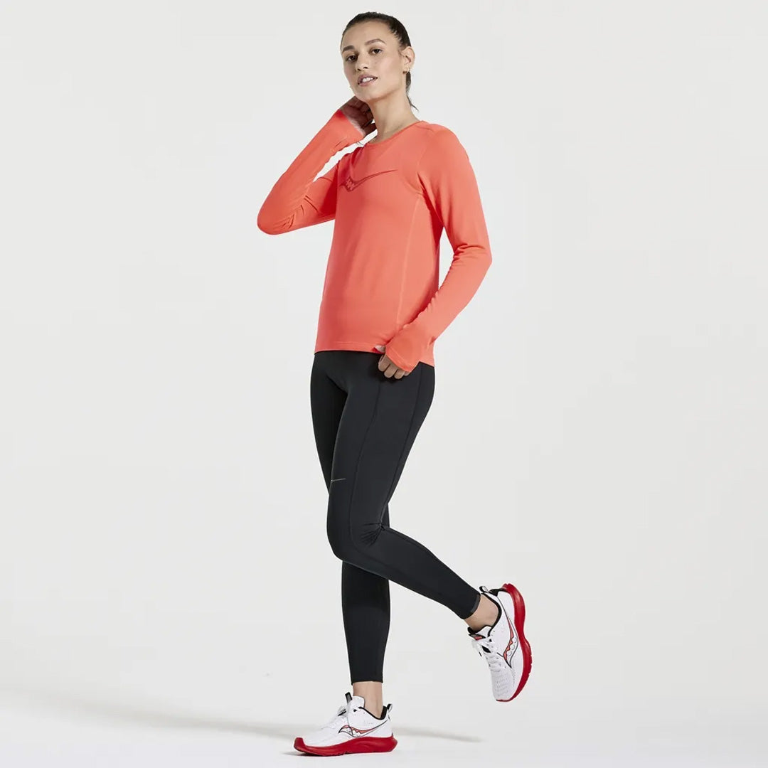 Saucony Stopwatch Graphic Long Sleeve Women's Running T-Shirt - Vizi Red