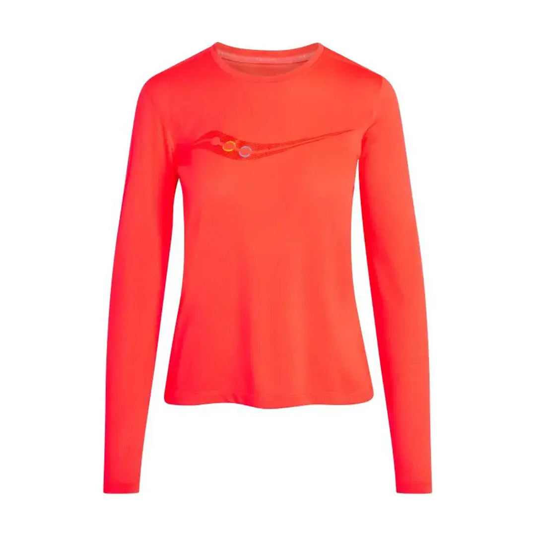 Saucony Stopwatch Graphic Long Sleeve Women's Running T-Shirt - Vizi Red