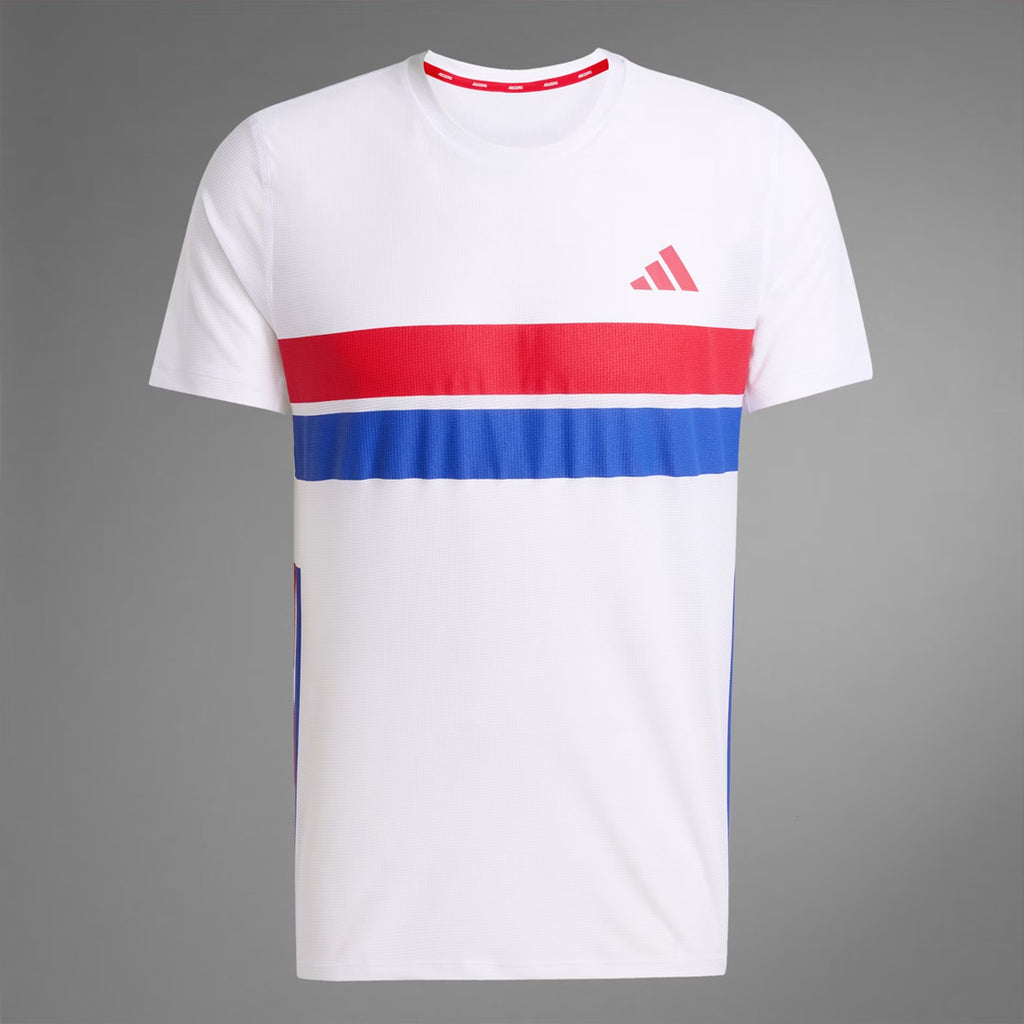 Adidas Adizero Retro Running Men's Running T-Shirt - White/Red/Blue