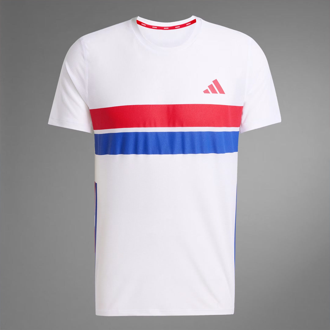 Adidas Adizero Retro Running Men's Running T-Shirt - White/Red/Blue